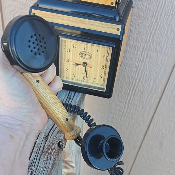 Retro Rotary Wall Phone Clock Decorative Art Piece 1920s Style Novelty - Picture 6 of 15